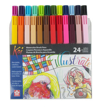 KOI COLORING BRUSH 24 PC SET - 24 COLORS