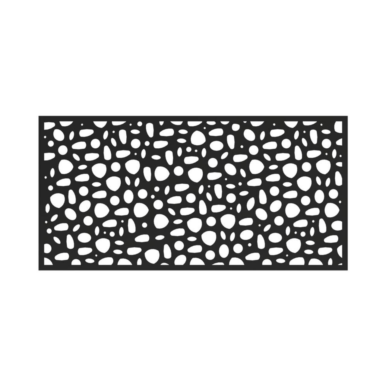 Freestyle - River Rock Decorative Screen Panel 3' x 6' Black