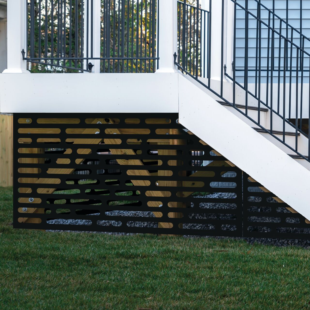 Polypro Screen Freestyle - Decorative Polypro Screen Panel 3' x 6' Optic Black