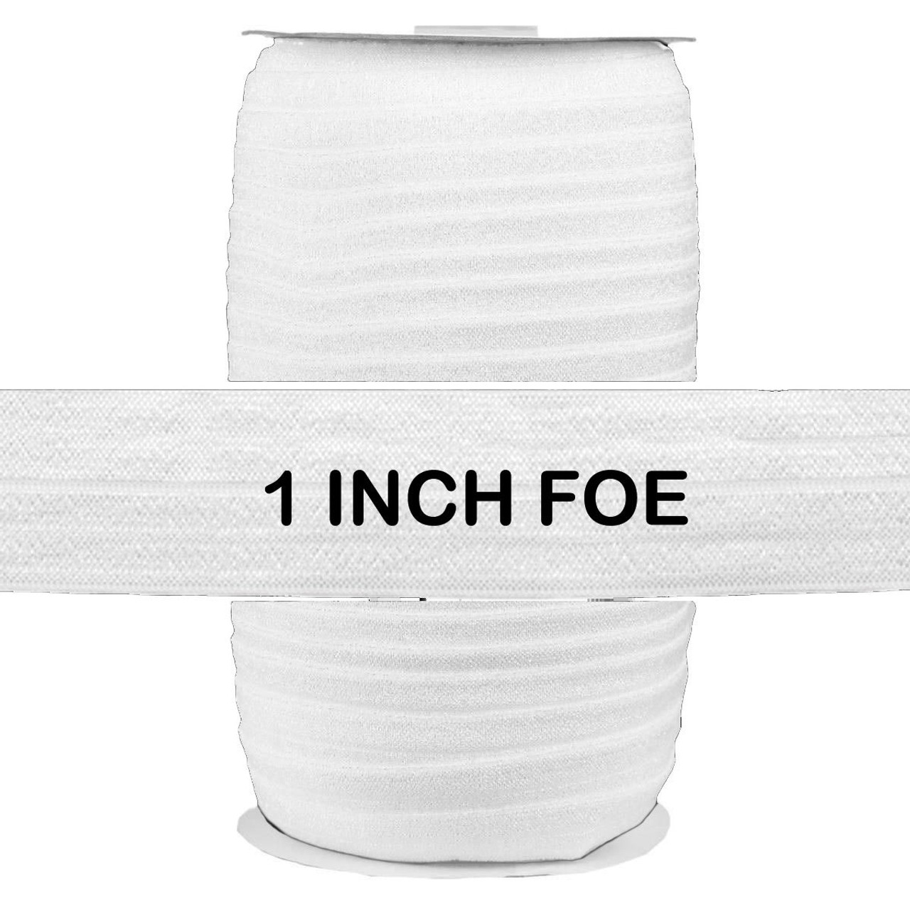 White 1 (25mm) Fold Over Elastic