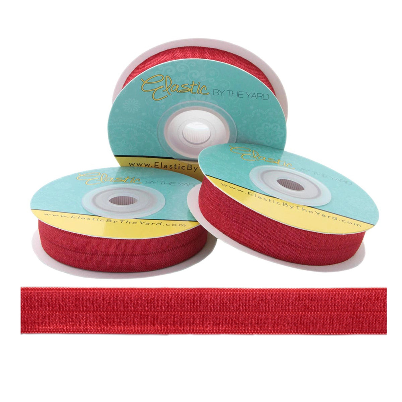 Red 1 - 25mm Fold Over Elastic