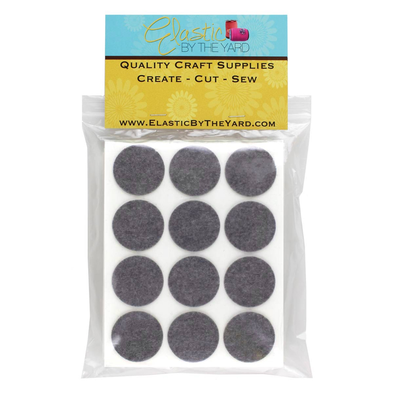 1 1/2 Smoke Gray Adhesive Felt Circles - Pack of 240 Dots