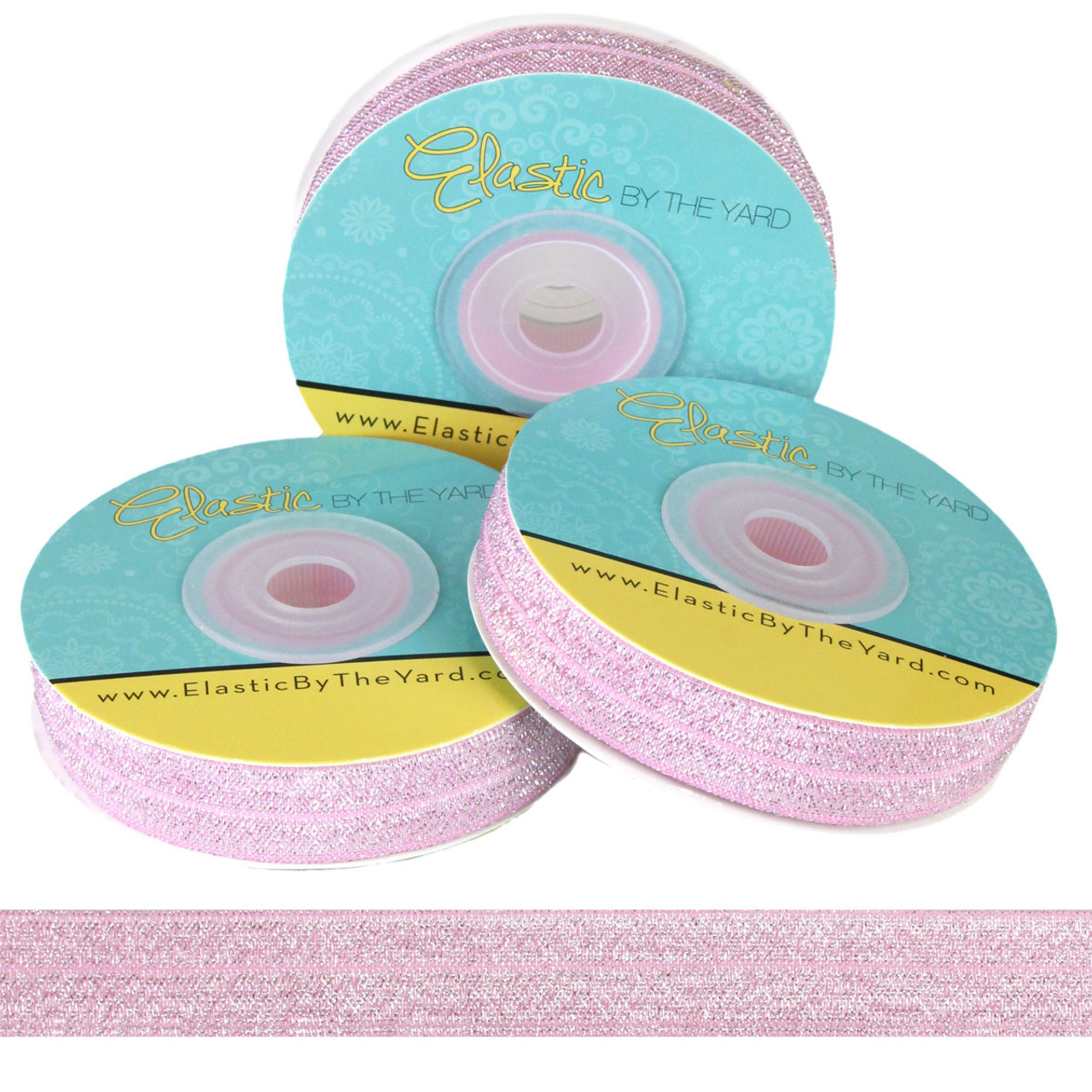 Hot Pink Fairy Dust Glitter 5/8 Fold Over Elastic