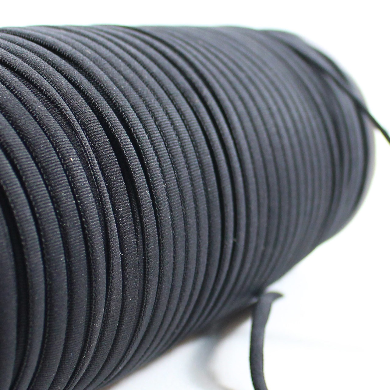 Black Nylon Cord Elastic - Elastic by the Yard