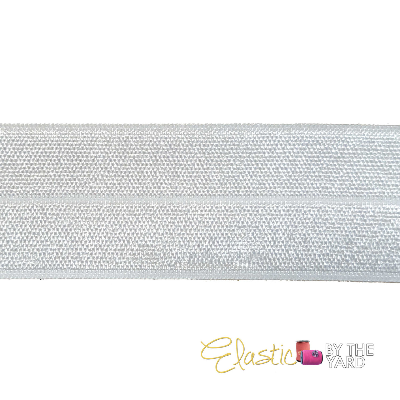 White 1-inch fold-over elastic