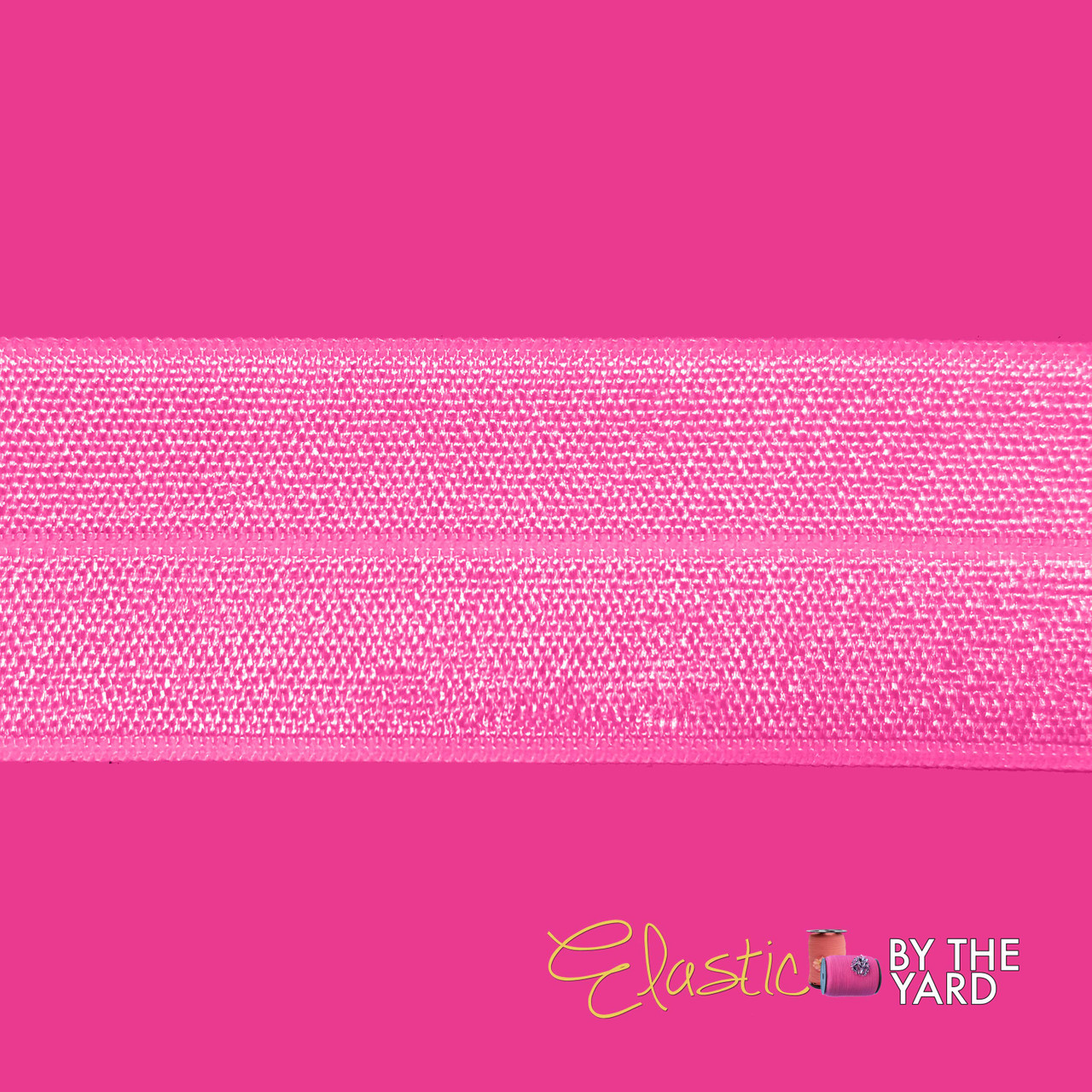 1 inch elastic fold over, #155 geranium pink elastic ribbons in