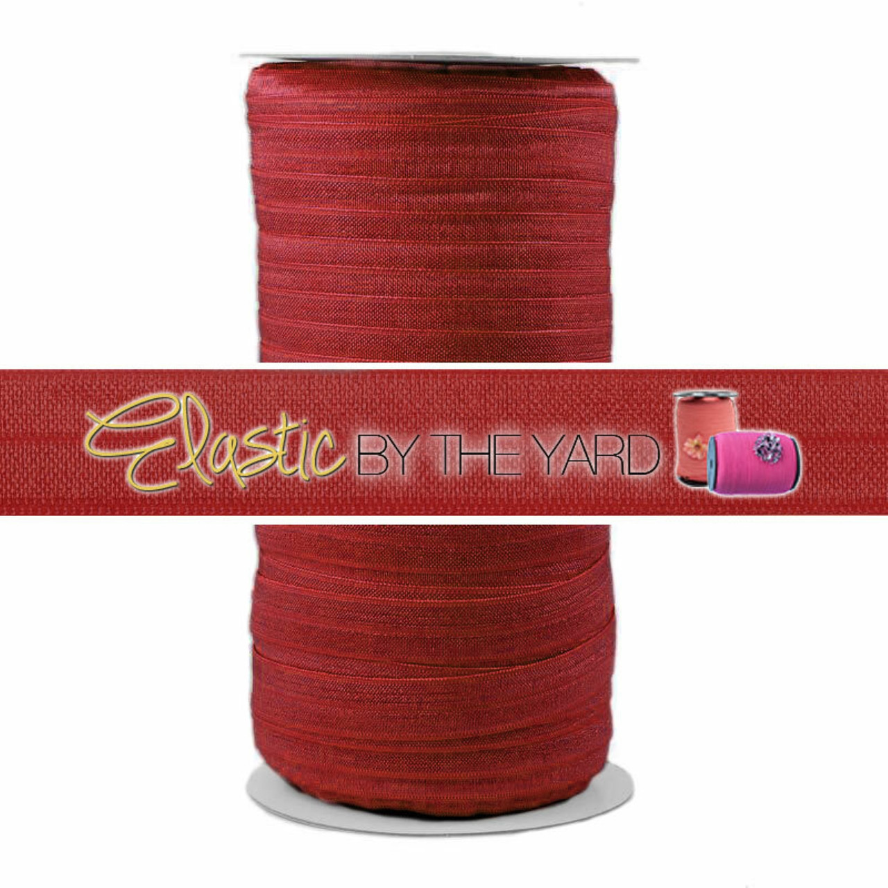 Red 1 - 25mm Fold Over Elastic