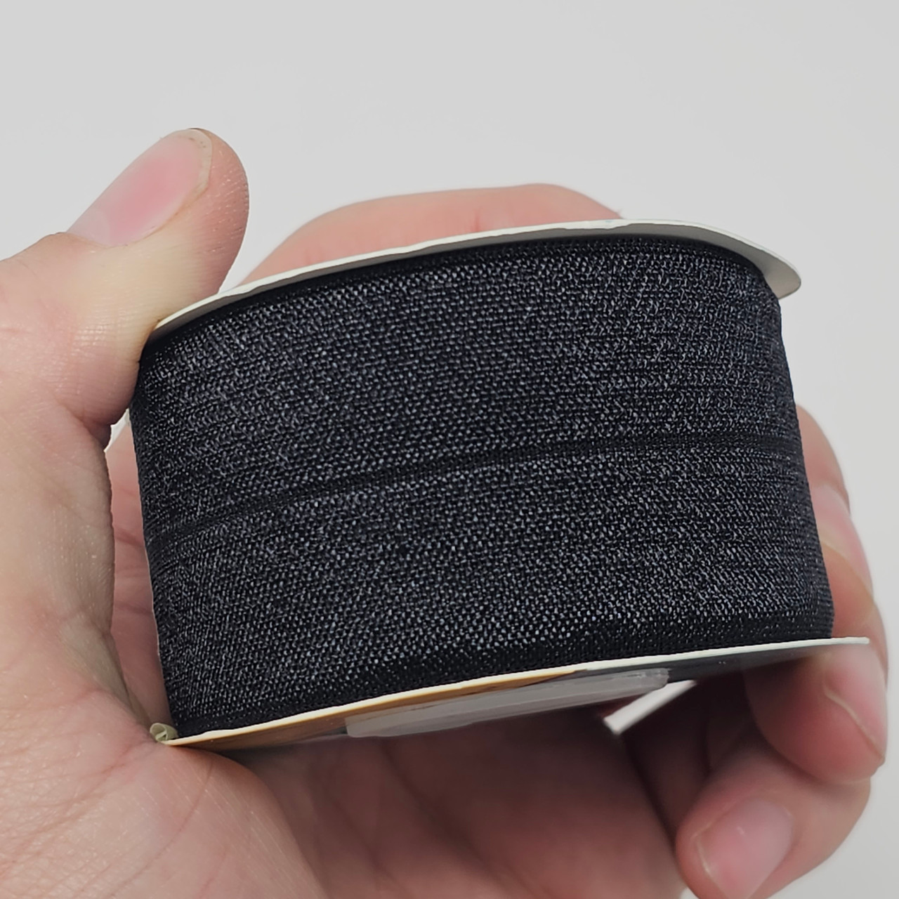 Black Fold Over Elastic Foe Roll 1 Inch Width 50yds for sale online