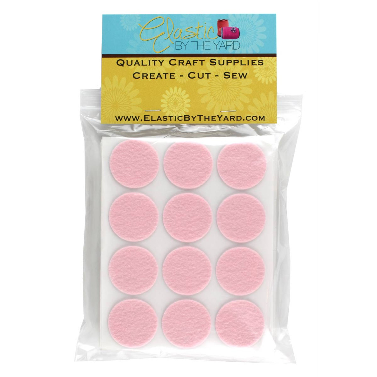 Medium Pink - 1 Adhesive Felt Circles - 240 Pack of 1 Dots