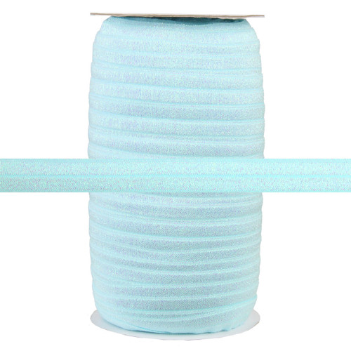 Lite Blue Fairy Dust 5/8" Fold Over Elastic 100yd