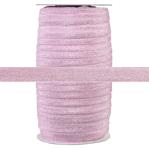 Pink Fairy Dust 5/8" Fold Over Elastic 100yd