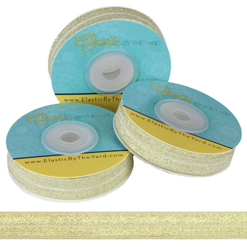 Ivory Fairy Dust 5/8" Fold Over Elastic