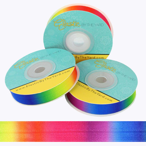 Rainbow 3/4" Fold Over Elastic
