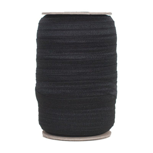 Black 1.5" (40mm) Fold Over Elastic