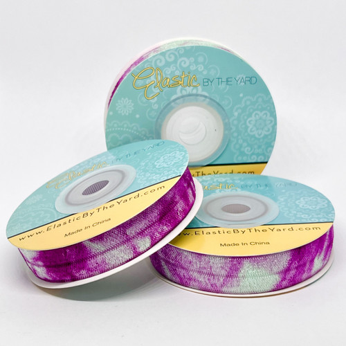 Magenta Tie Dye 5/8" Fold Over Elastic Magenta Tie Dye 5/8" Fold Over Elastic