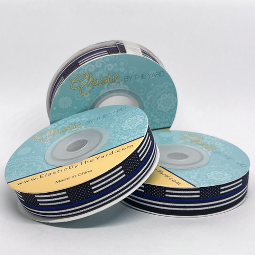 Thin Blue Line FLAG 5/8" Fold Over Elastic