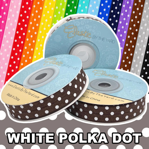 Colors with White Polka Dots 5/8 Fold Over Elastic