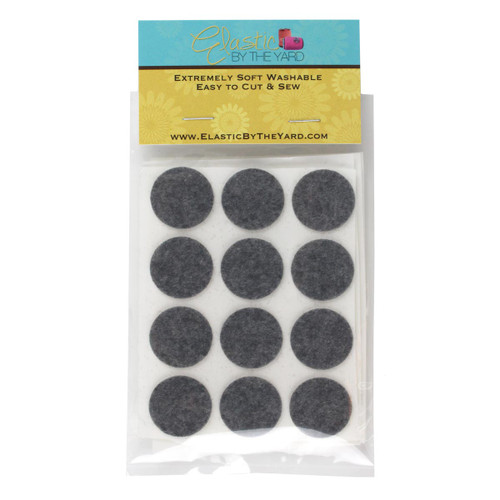 1" Smoke Gray Adhesive Felt Circles 48 to 240 Dots