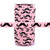 Black Mustache on Lite Pink 5/8" Fold Over Elastic 100yd