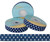 Navy with White Polka Dots Fold Over Elastic