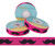 Hot Pink with Mustache Fold Over Elastic - 5 Yard Spool - Elastic By The Yard TM