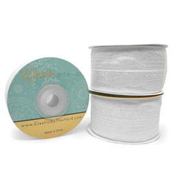 White 1.5" (40mm) Fold Over Elastic