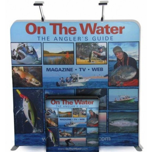 iFlat 8Ft. Straight Wave Fabric Displays Full Package w/ Free Dye Sub Graphics   - #6313-8