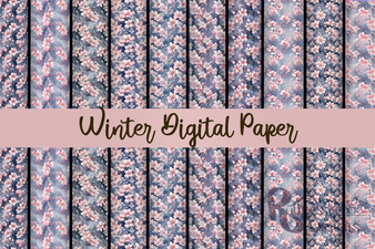 d Winter Flowers Digital Paper 4