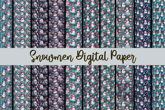 Winter Snowman Digital Paper 2