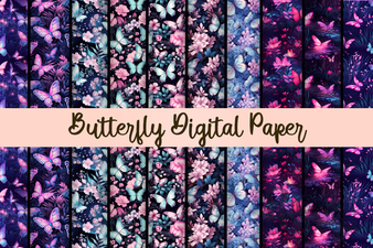 Seamless Pattern PNG Set Butterfly 7