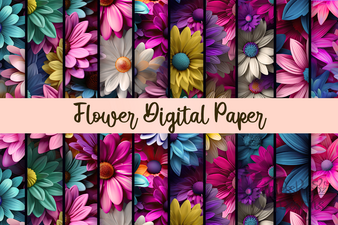 Seamless Pattern PNG Flowers 4