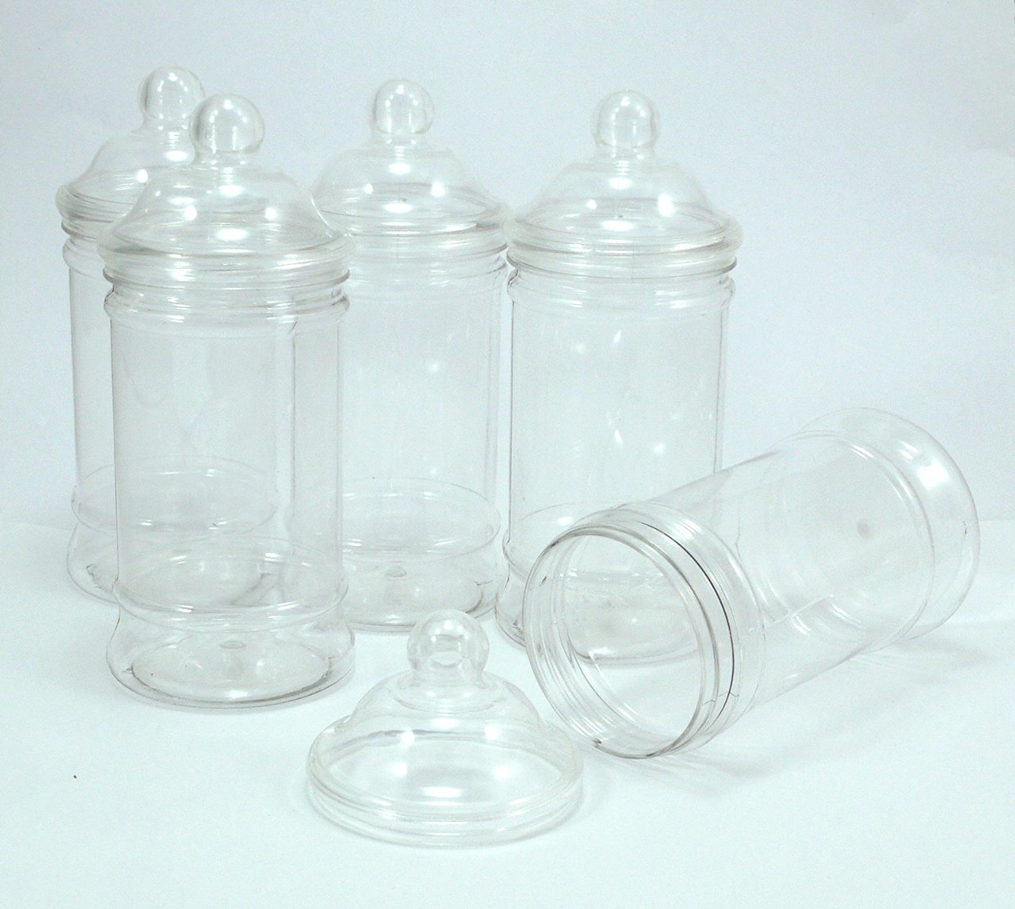 500Ml Small plastic jars with Victorian lids pack of 5. Britten & James