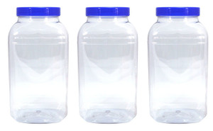 3 Large Storage Jars 4430ml with Blue Lids 3 Large Storage Jars 4430ml with Blue Lids