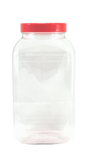 1 Large Sweetshop Style Plastic Jar 4430ml with Red Lid 1 Large Sweetshop Style Plastic Jar 4430ml with Red Lid