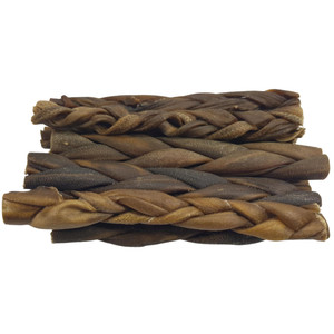 A photograph of our braided goat chews A photograph of our braided goat chews