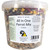A photograph of our All in One Parrot Food in the 5L stay-fresh tub it comes in, with the product label on the front.