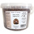 A resealable reusable plastic tub of Britten and James healthy hedgehog food - Deluxe Crunchy Hedgehog Food