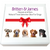 A white gift box with label showing red bow, five different happy dogs, and the Britten and James logo. Text says Hooves and Ears Natural Treat Selection Box for Dogs. A white gift box with label showing red bow, five different happy dogs, and the Britten and James logo. Text says Hooves and Ears Natural Treat Selection Box for Dogs.