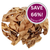 A large pile of buttery-beige braided natural beef chews for dogs, with purple circle to top right containing white text saying 'Save 66! Special Offer'.