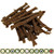 A neat pile of 100% natural venison stick treats for dogs. Along the bottom, icons indicate attributes such as high quality, natural, high protein, and hypoallergenic. A neat pile of 100% natural venison stick treats for dogs. Along the bottom, icons indicate attributes such as high quality, natural, high protein, and hypoallergenic.