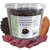 A tub of Britten and James complete grain free dog food with ingredients around it; venison, sweet potato and mulberries