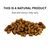 Photograph of a pile of small brown chunks, the Britten and James Premium Beef Cubes.  Text above reads 'THIS IS A NATURAL PRODUCT  Size and colour may vary'.