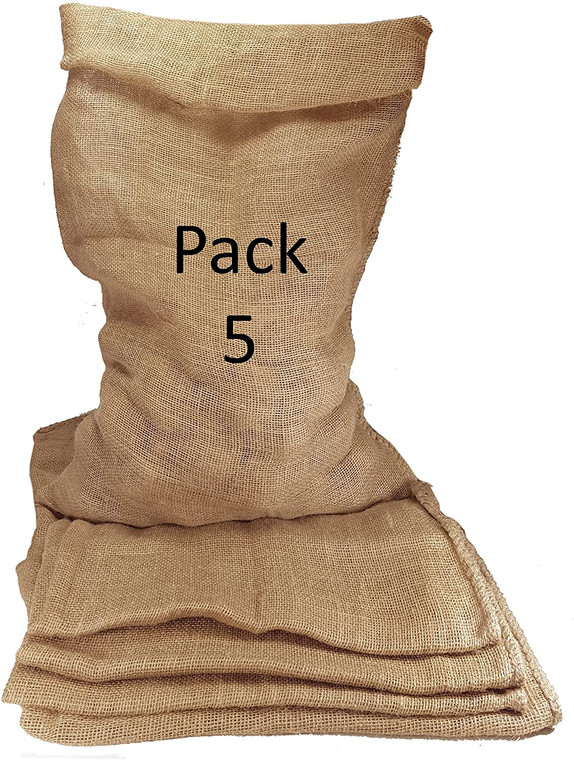 25kg Hessian Jute Sack - suitable for Vegetable and Potato Storage [Pack of 5]
