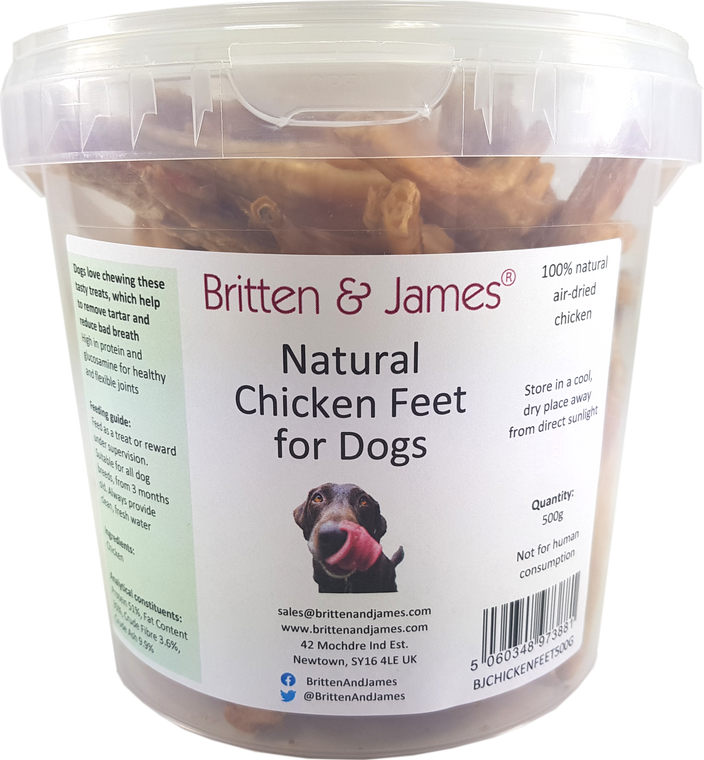 Natural Dried Chicken Feet for Dogs 500g