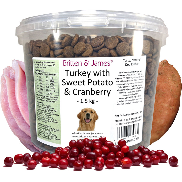 Complete Grain-Free Dog Food - Turkey, Sweet Potato & Cranberry - 1.5kg