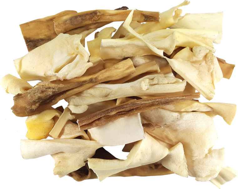 A pile of  beef skin strips