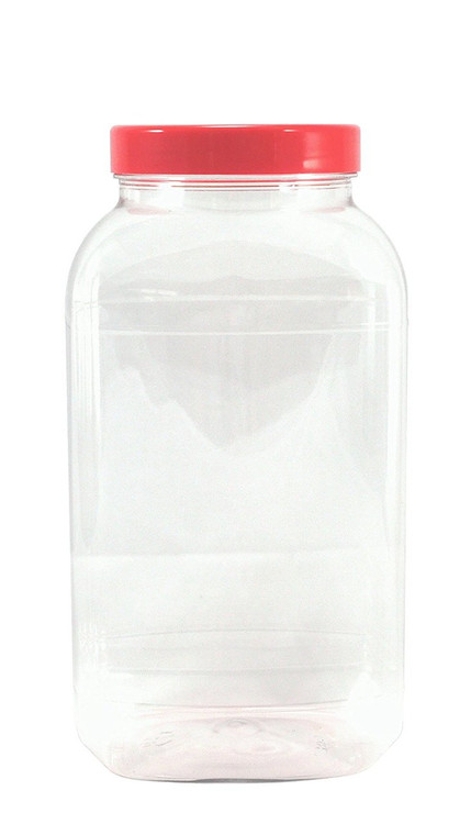 Large Sweetshop Style Plastic Jars 4430ml with Red Lids
