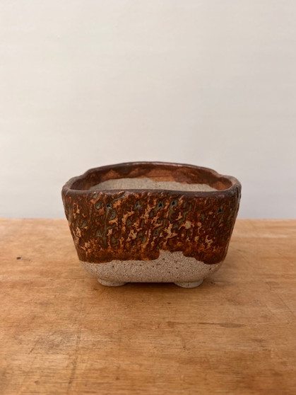 Jerry Garner High-Fired Handmade Pot - ~6"x6"x3.75" JG - 10