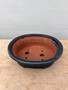 Med. Oval Glazed Ceramic Bonsai Pot- teal