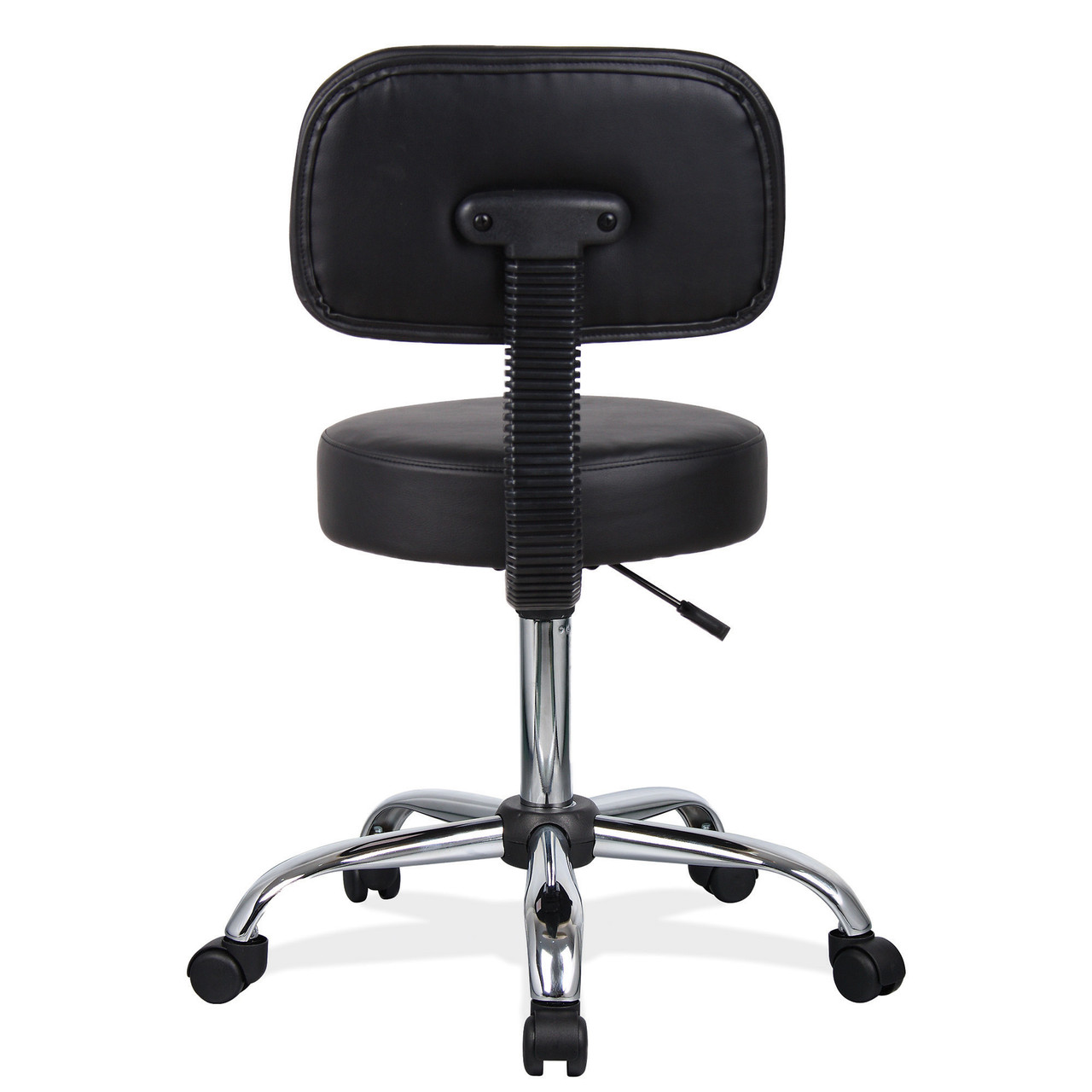 OfficeSource Medical Stools Medical Stool with Backrest and Polished Chrome  Base